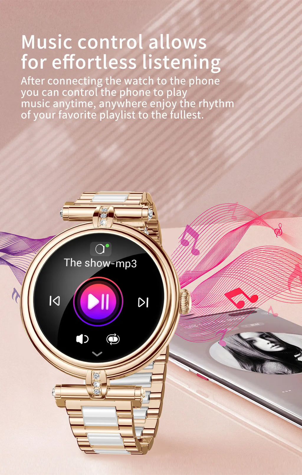 Flexerao Elena – Radiant Elegance Multi-Functional Smartwatch