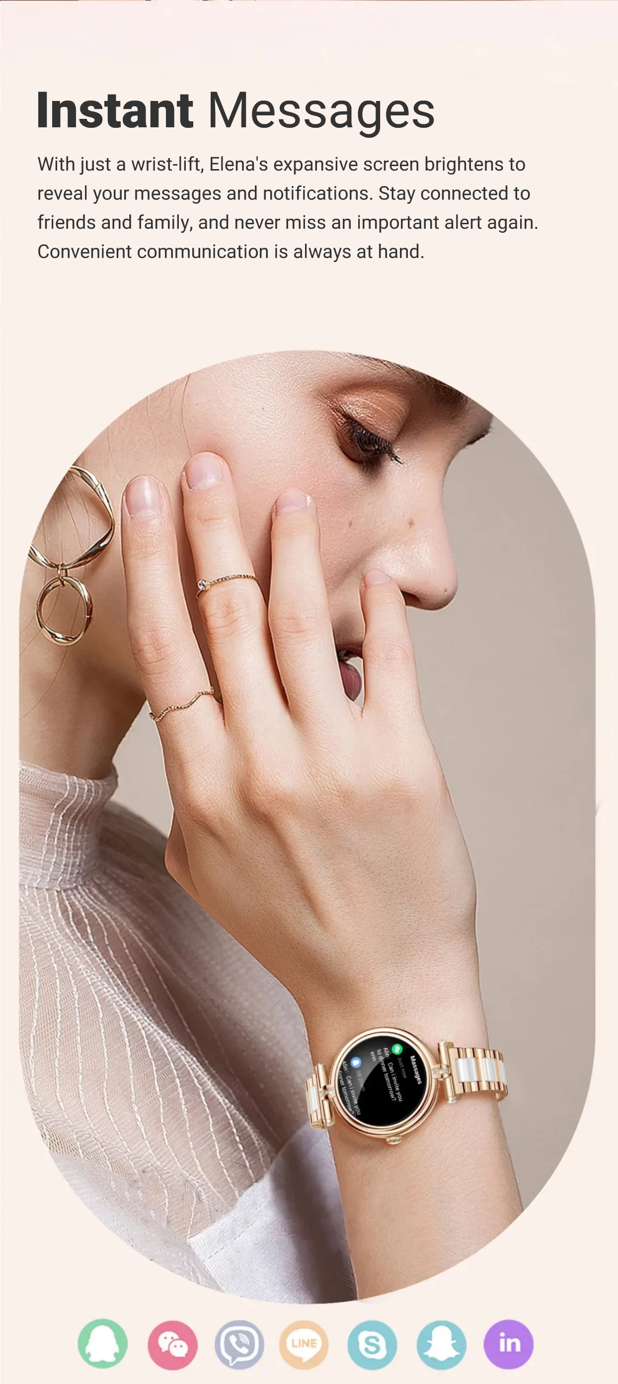 Flexerao Elena – Radiant Elegance Multi-Functional Smartwatch